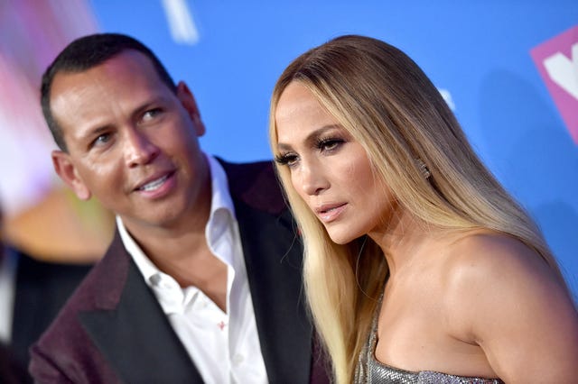 alexander rodriguez en jennifer lopez tijdens de mtv music video awards in 2018