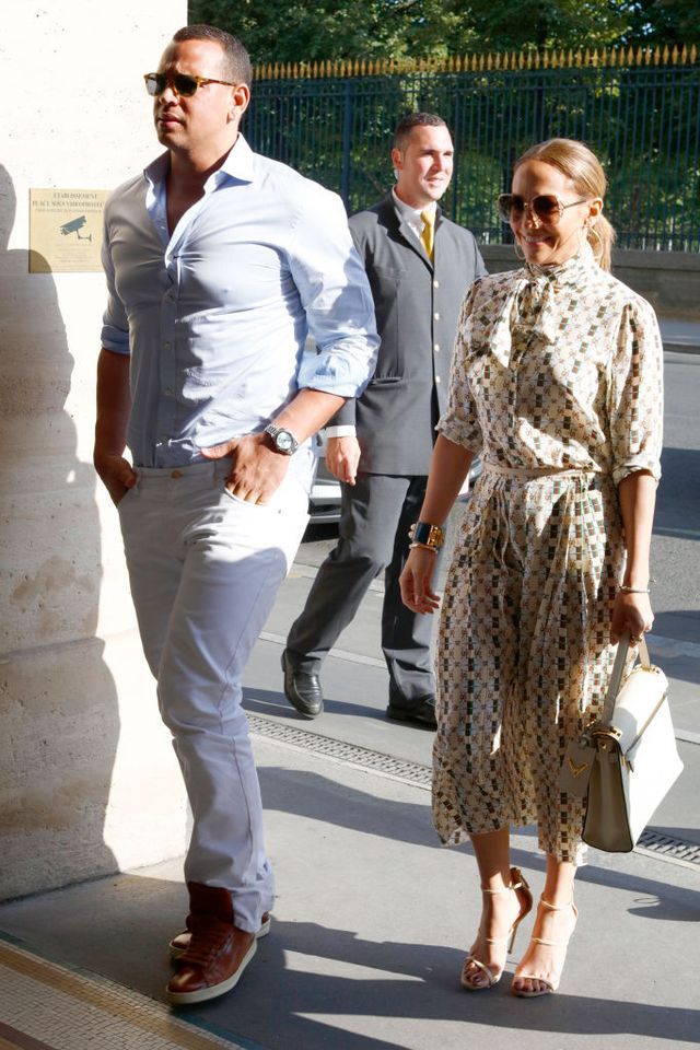 Jennifer Lopez and her boyfriend Alex Rodriguez in Paris