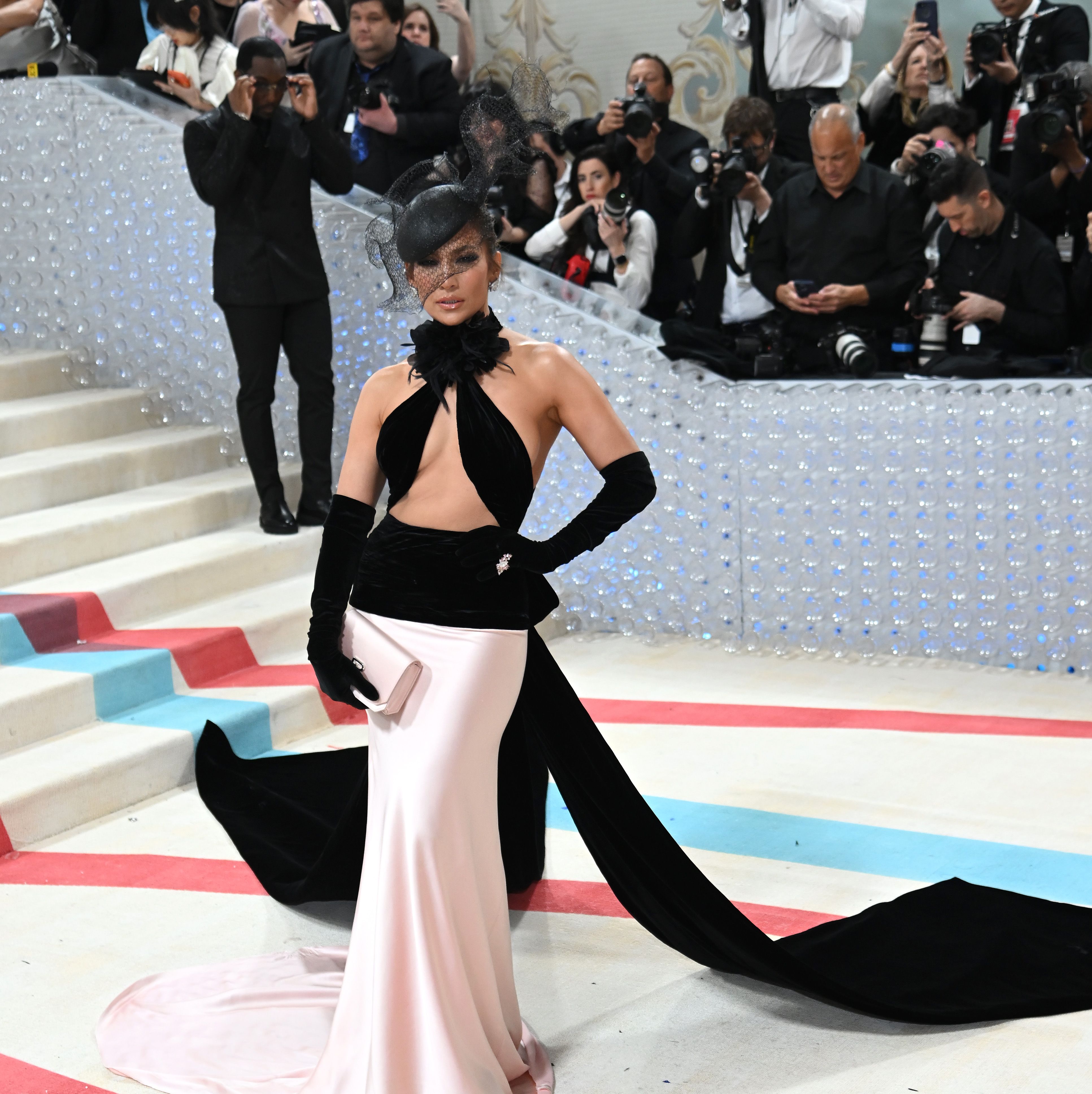 J.Lo Rocks Underboob and a Fascinator Fit for a Royal Wedding at the 2023 Met Gala