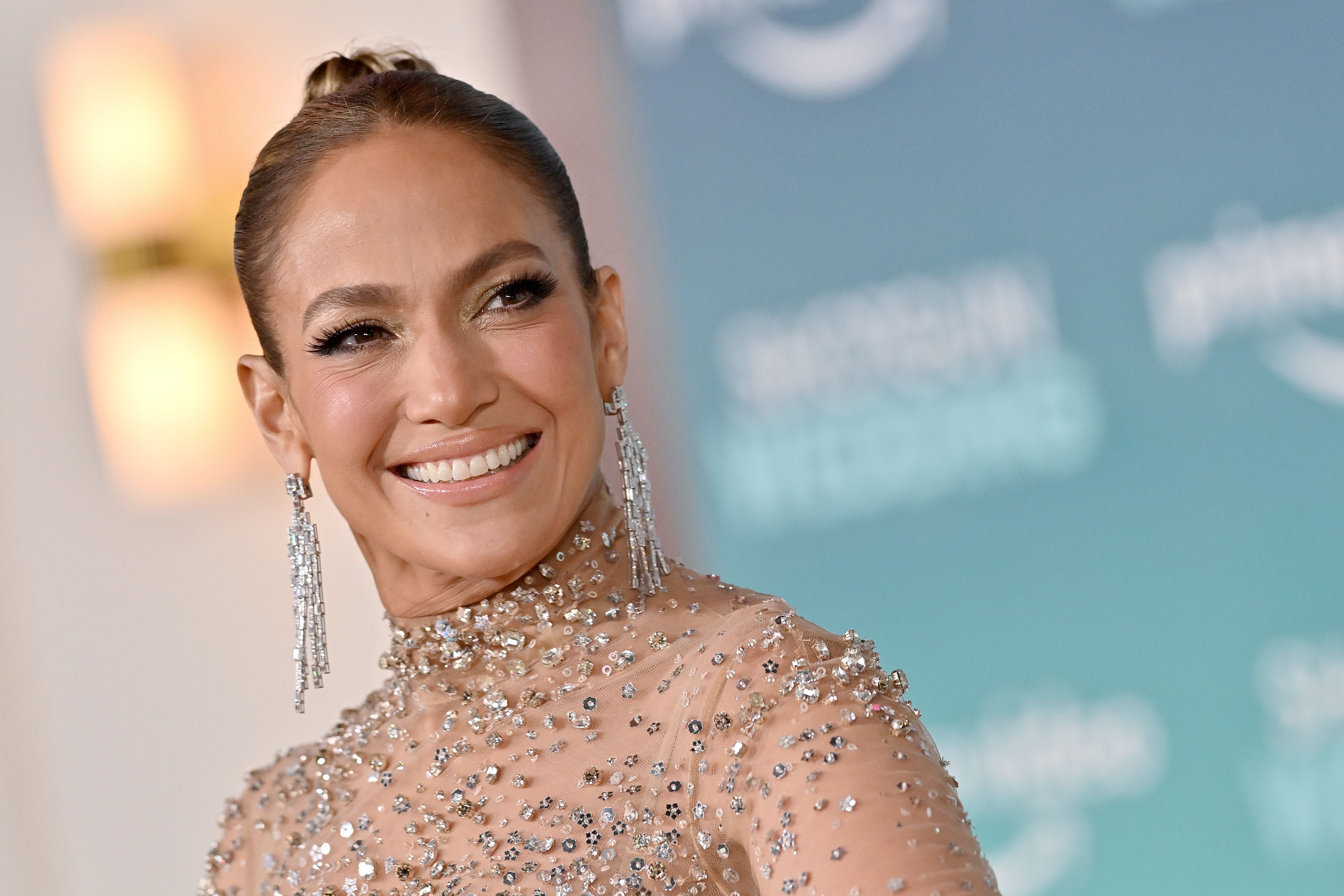 Jennifer Lopez Pussy Porn Oics - Jennifer Lopez, 53, Sparkles in Nude Gown on the Red Carpet