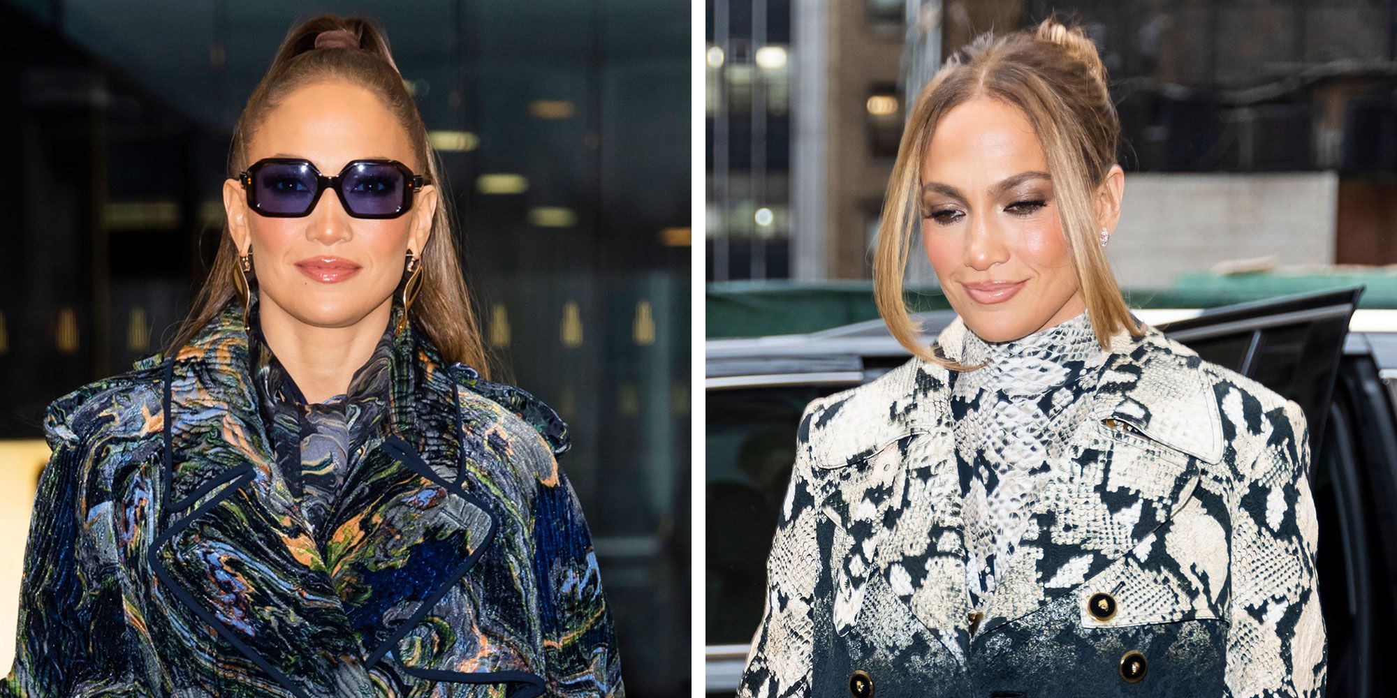 Jennifer Lopez Wears Two Print Outfits in One Day