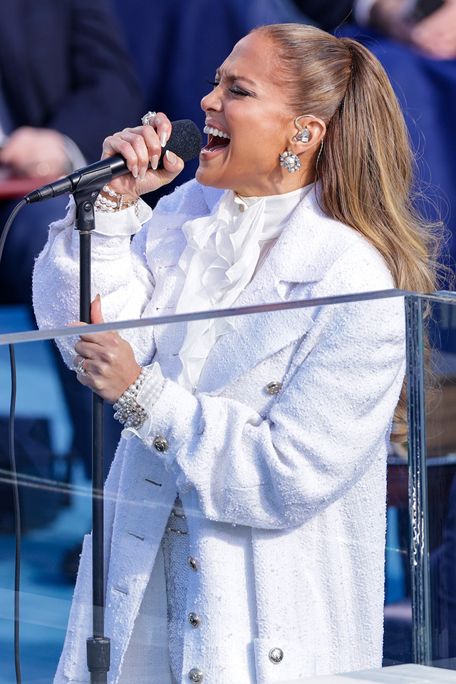 Jennifer Lopez wears 2 Chanel looks for Biden's inauguration