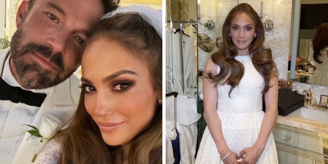 See Jennifer Lopez's Two Ben Affleck Wedding Dresses - Meaning Explained