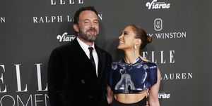 topshot us singer and actress jennifer lopez and husband us actor ben affleck arrive for elles 2023 women in hollywood celebration, at nya studios in los angeles, california, on december 5, 2023 photo by michael tran afp photo by michael tranafp via getty images