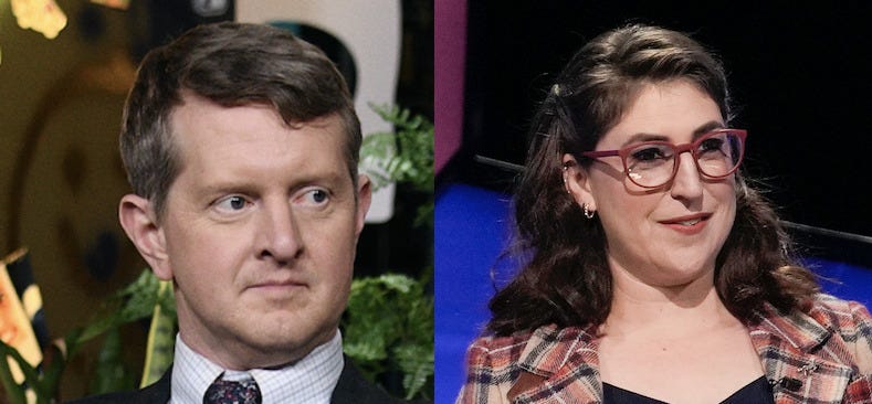 'jeopardy' hosts ken jennings and mayim bialik