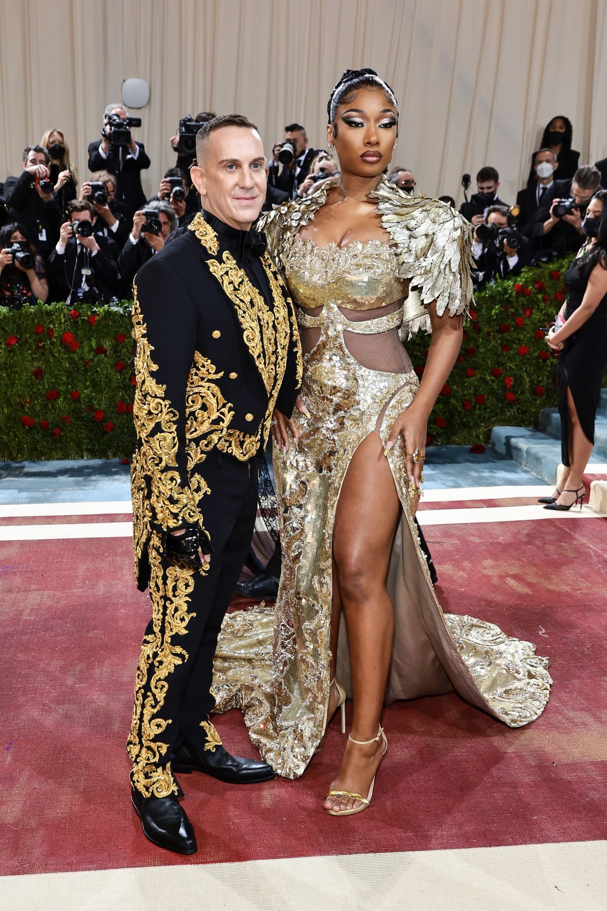 megan thee stallion and jeremy scott attend the 2022 met gala celebrating in america an anthology of fashion arrivals