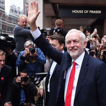 Corbyn happy at Labour HQ about the hung parliament election result