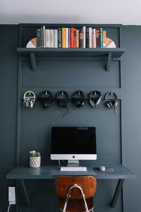 Hooks For Gadgets and Headphones In The Work Station