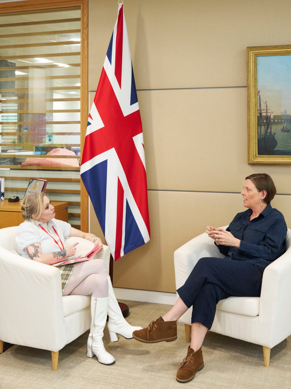 terri white interviewing jess philips at the home office