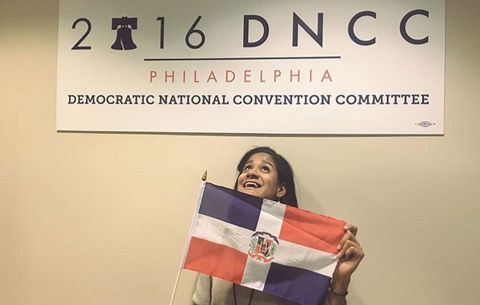 Jessica celebrating her new job at the DNC.