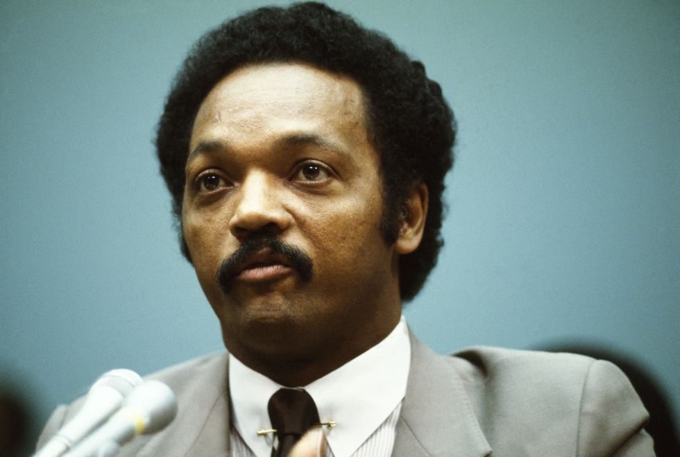 jesse jackson during his 1984 us presidential campaign in chicago illinois