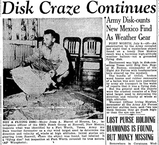 Jesse Marcel, who initially investigated the Roswell UFO site 1947.