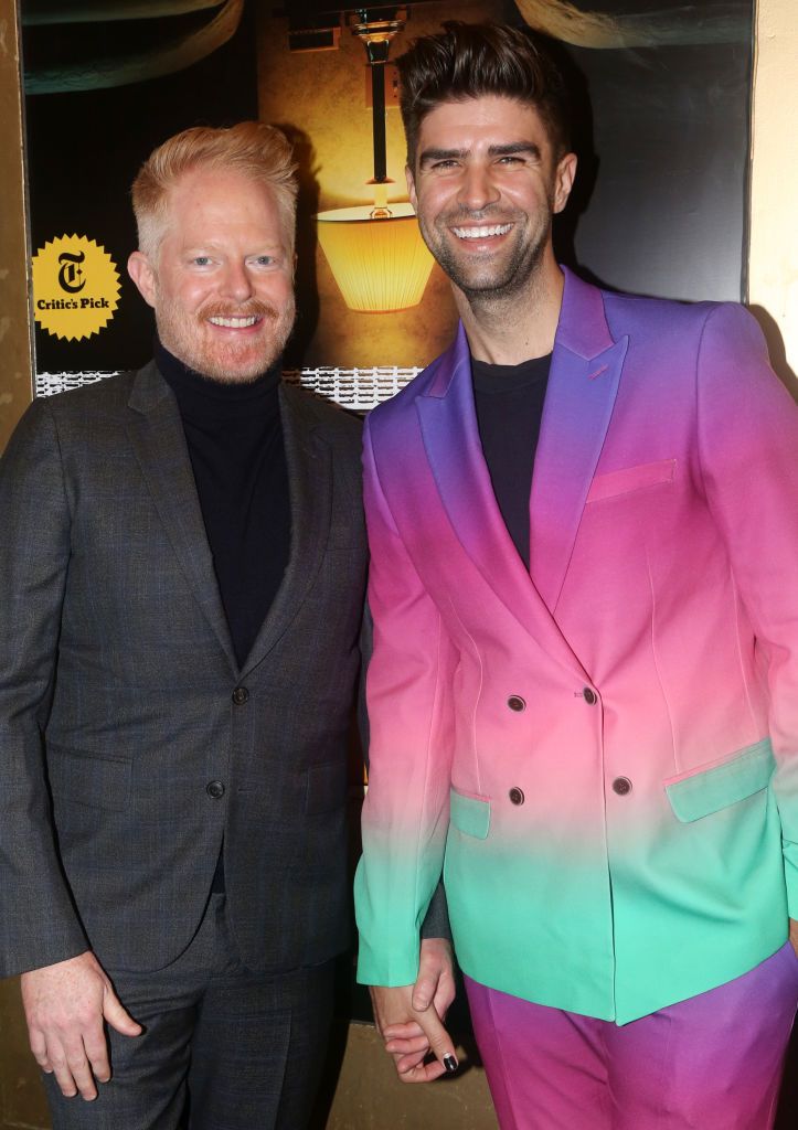new york, new york october 17 jesse tyler ferguson and justin mikita pose at the opening night for the new play dana h on broadway at the lyceum theatre on october 17, 2021 in new york city photo by bruce glikasgetty images
