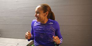 jessica ennis hill of great britain recovers in an ice bath after day one of the women's heptathlon