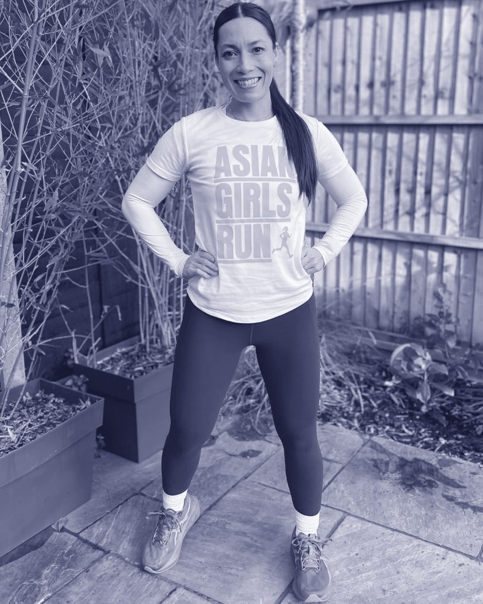Athlete promoting running wearing activewear with a motivational message