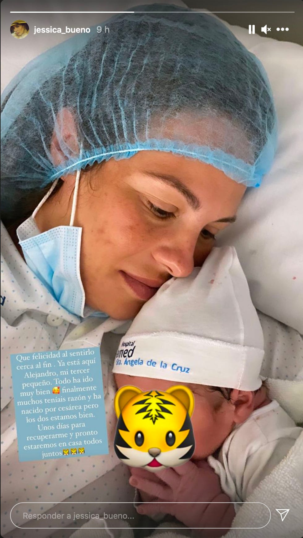 jessica bueno presenta a su tercer hijo, alejandro