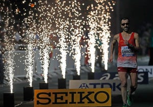 el atleta jesús Ángel garcía bragado compite en los 50 kilómetros marcha en el mundial de doha 2019, donde terminó 8º