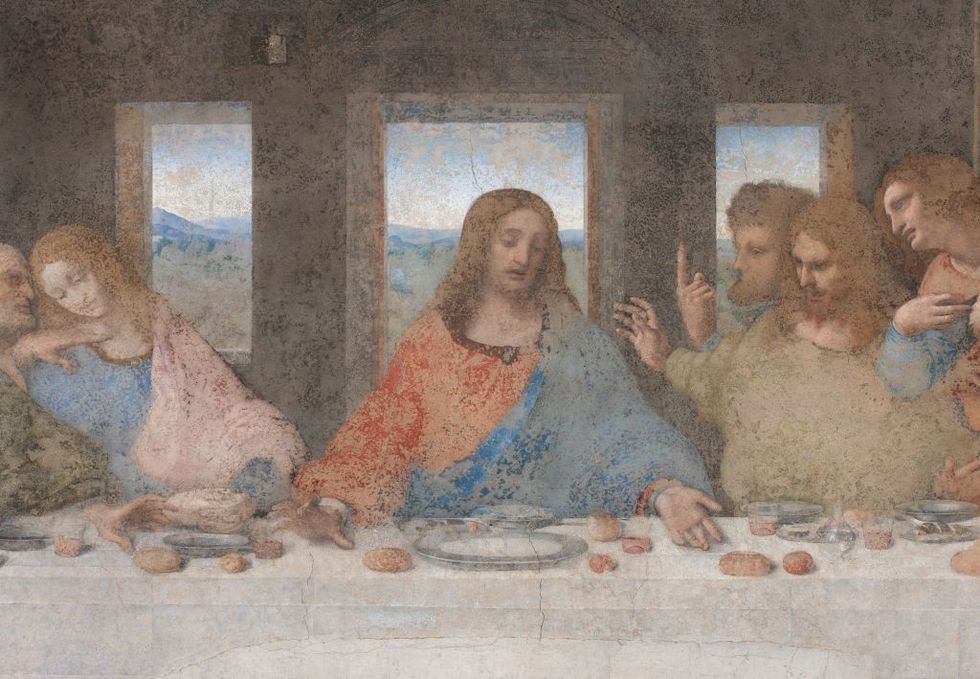 jesus christ with apostles, last supper, by da vinci