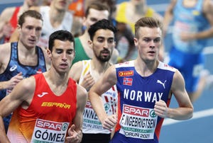 jesús gómez corre las series de los 1500m en el europeo de torun 2021