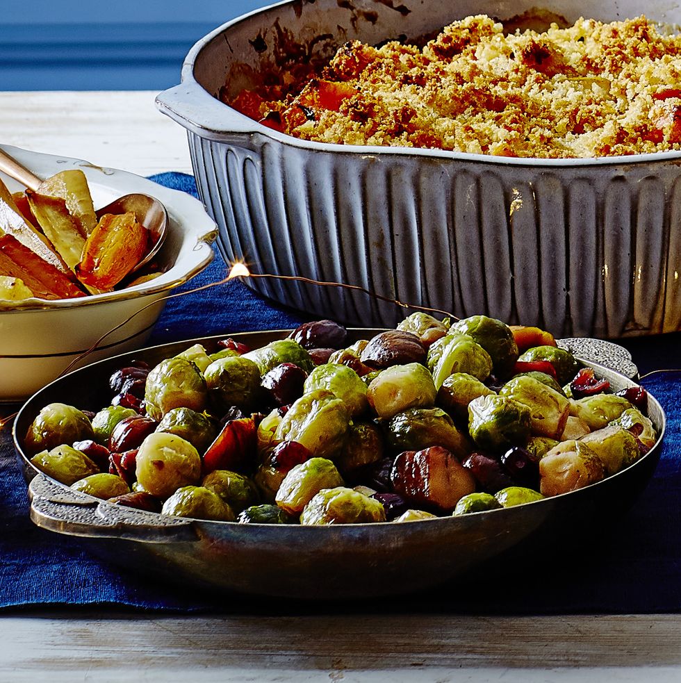 vegetarian christmas recipe jewelled sprouts and chestnuts
