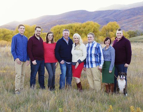 Blogger Jill Nystul with Her Husband, Children and Their Spouses