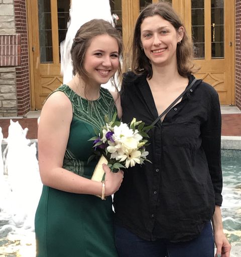 belle and jill at senior prom