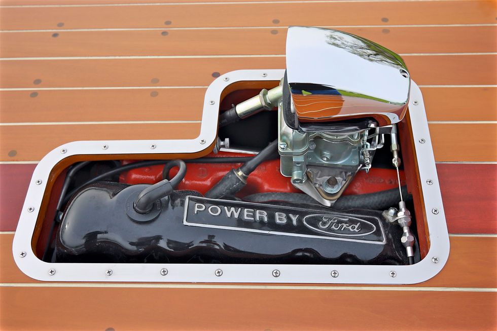 jim eicher's gentleman's racer boat with a ford motor he built himself