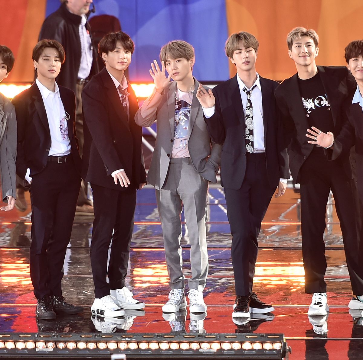 BTS Wore Grey and Black Suits For GMA Central Park Performance - V