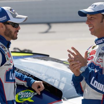 jimmie johnson and chad knaus at 2010 race in virginia