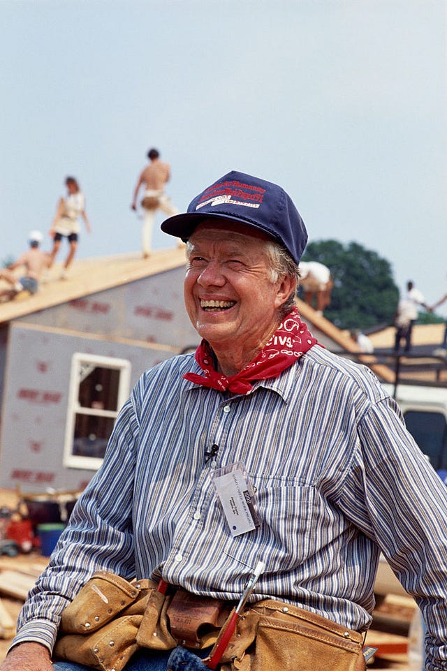 jimmy carter on construction site