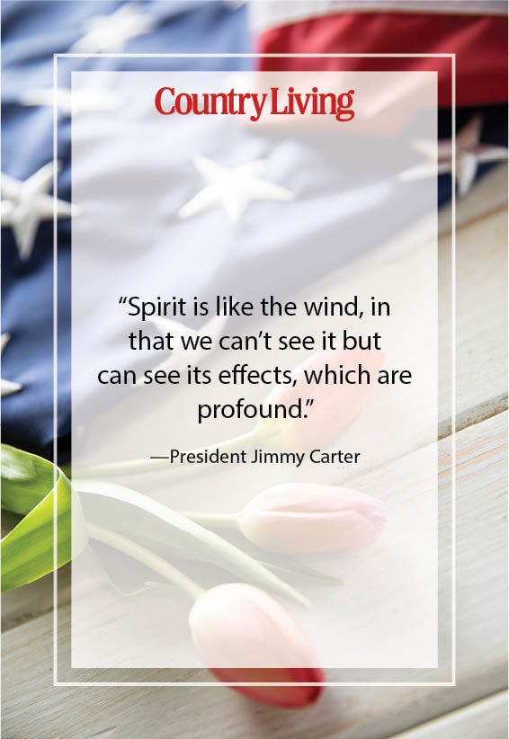 quote from president jimmy carter surrounded by a patriotic background
