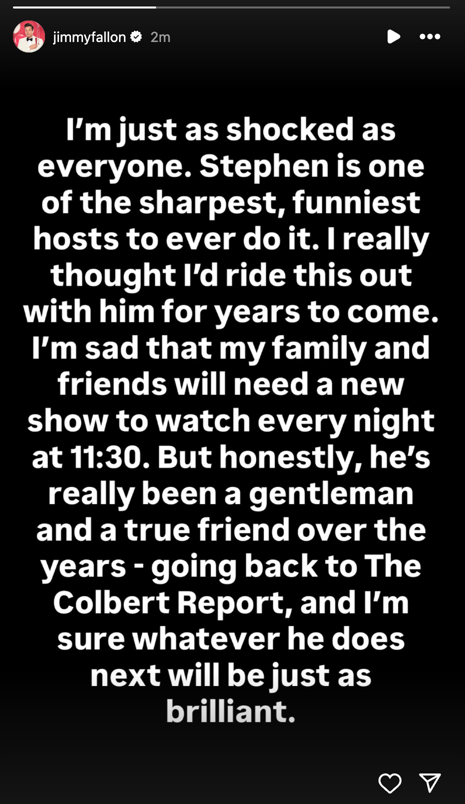 jimmy fallon reacts to the late show with stephen colbert cancelation