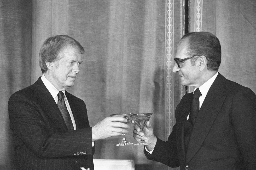 President Jimmy Carter and Shah Reza Pahlavi Toasting