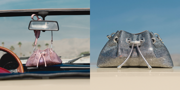 a purse and a purse on a car