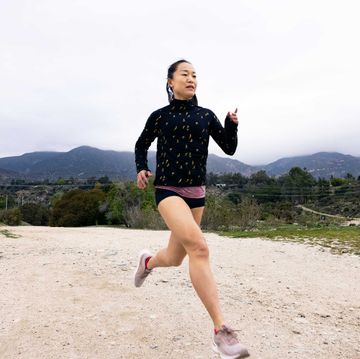 jinghuan liu tervalon Running boot in los angeles in march 2021