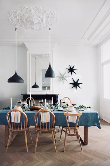 Christmas decorations table