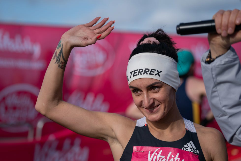 Pink, Arm, Recreation, Athlete, Half marathon, Marathon, Endurance sports, Sports, Physical fitness, Exercise, 