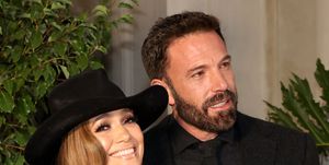 san marino, california   october 13 l r jennifer lopez and ben affleck attend the ralph lauren ss23 runway show at the huntington library, art collections, and botanical gardens on october 13, 2022 in san marino, california photo by amy sussmangetty images