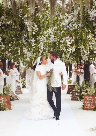 jennifer lopez and ben affleck at their wedding