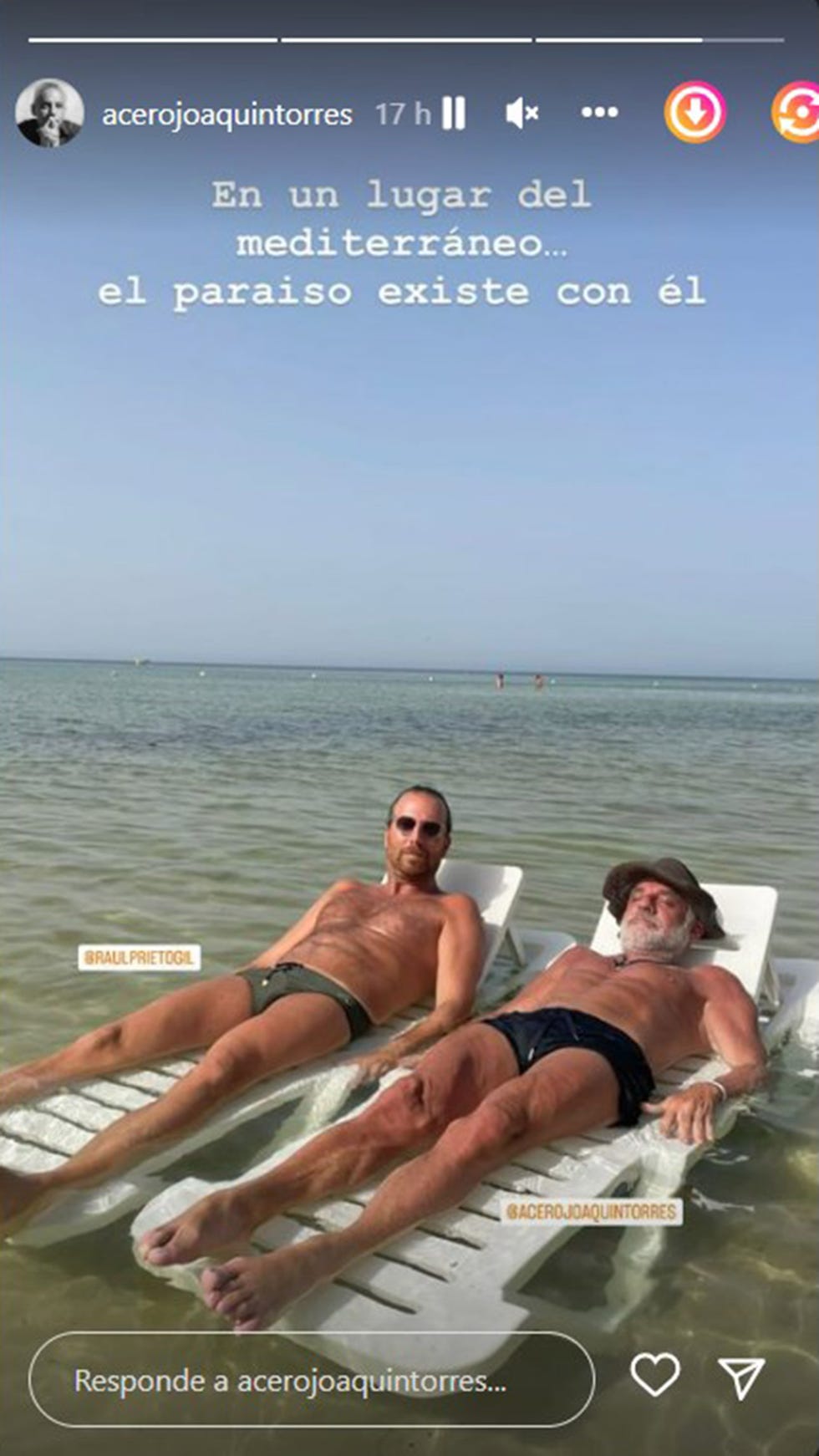 joaquín torres y raúl prieto de vacaciones en la playa