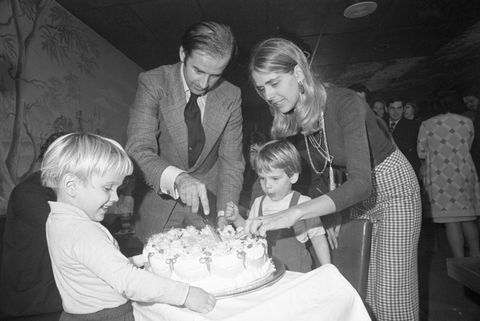 Joe Biden and first wife Neilia, with sons Hunter and Beau, cut his 30th birthday cake at a party in Wilmington, Delaware on November 20, 1972
