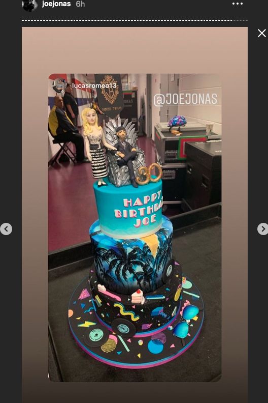 Joe Jonas instagram story birthday cake sophie turner