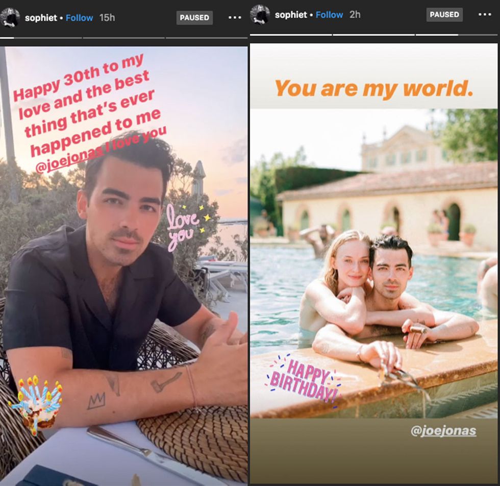 Sophie Turner celebrates Joe Jonas's birthday with soppy Instagram posts