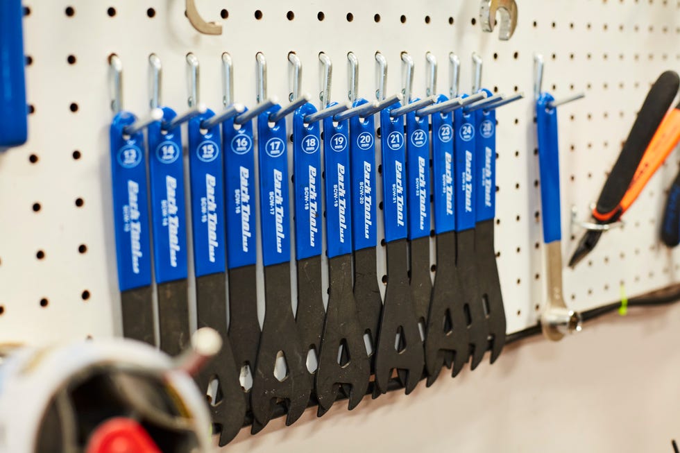 tools on pegboard