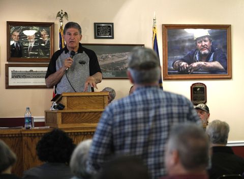 matewan, wv march 31  senator joe manchin d wv holds a town hall meeting with coal miners march 31st, 2017 in matewan, west virginia manchin has announced that he will vote for president donald trump's us supreme court nominee, judge neil gorsuch photo by bill puglianogetty images