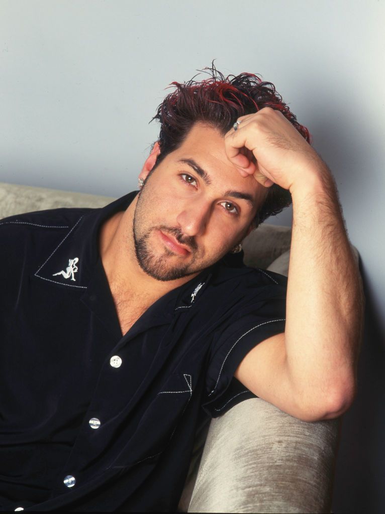 singer joey fatone of american boy band n sync, in the penthouse suite of the chateau marmont, los angeles, california, united states, january 2000 photo by tim roneygetty images