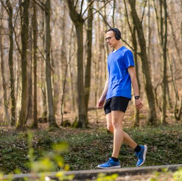 jogger in forest