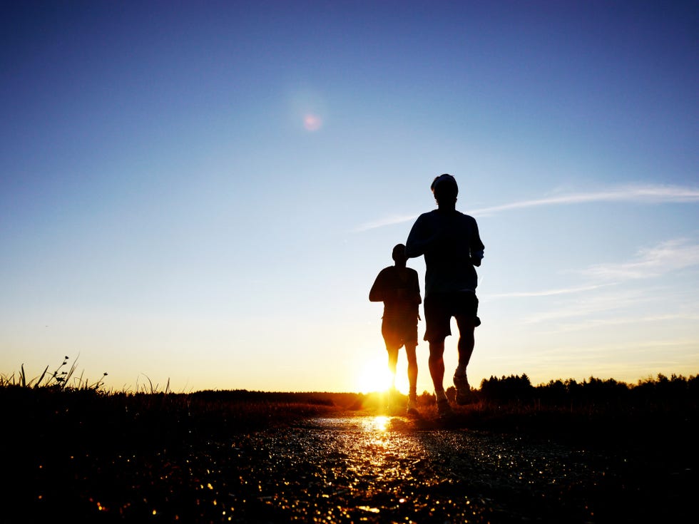 joggers running along path