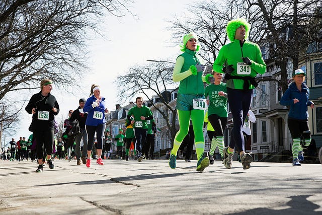 Joggers, South Boston, St Patricks Day Road Race, South Boston, Massachusetts