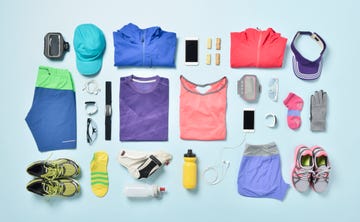 jogging supplies shot knolling style